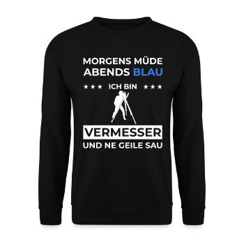 Vermesser Vermessungstechniker Geschenk Geodät - Unisex Pullover - Schwarz - Vorne - Alina (178cm) & Michal (187cm)