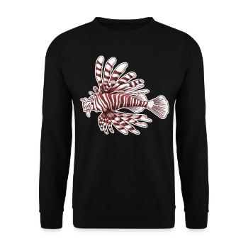 Rotfeuerfisch Feuerfisch giftiger Fisch roter - Unisex Pullover - Schwarz - Vorne - Alina (178cm) & Michal (187cm)