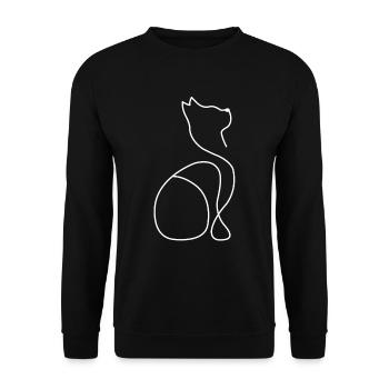 Chat Line Art - Sweat-shirt Unisexe - noir - Devant - Alina (178cm) & Michal (187cm)
