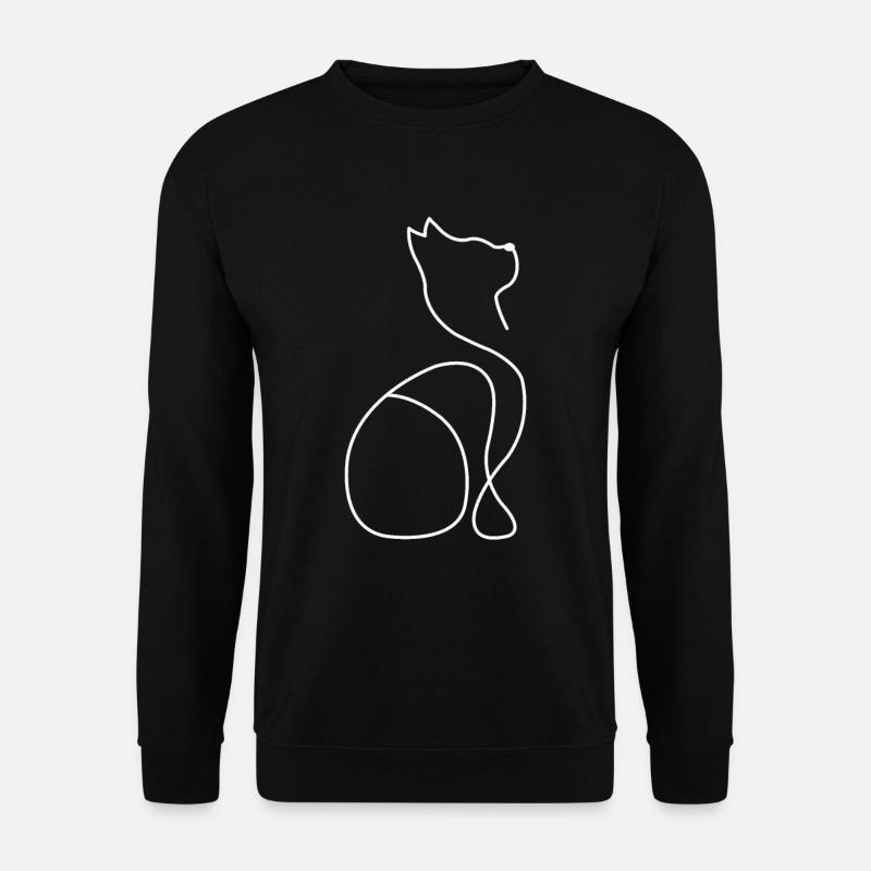 Cat Line Art - Unisex Sweatshirt - black