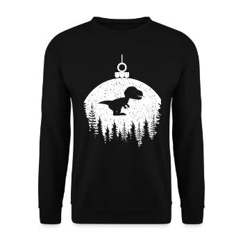 Dinosaurier Dino Christbaumkugel Weihnachtskugel - Unisex Pullover - Schwarz - Vorne - Alina (178cm) & Michal (187cm)