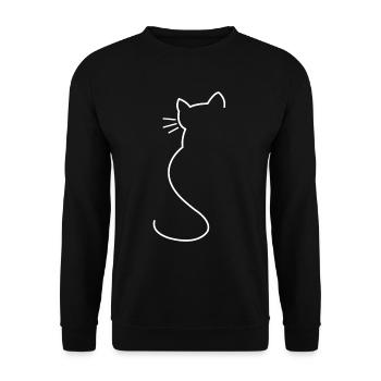 Chat Chat Dessin-traits mama de chat Cadeau - Sweat-shirt Unisexe - noir - Devant - Alina (178cm) & Michal (187cm)