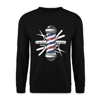 Coiffeur Barber Pole Set Ciseaux Hair Clipper Peigne - Sweat-shirt Unisexe - noir - Devant - Alina (178cm) & Michal (187cm)