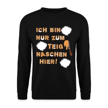 Teig naschen Weihnachten Plätzchen backen - Unisex Pullover - Schwarz - Vorne - Alina (178cm) & Michal (187cm)