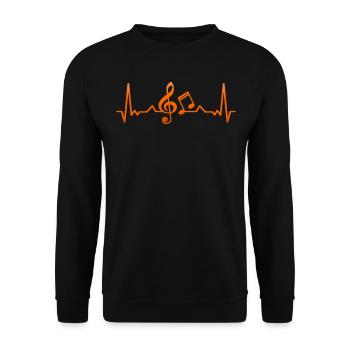 Music Musical Heartbeat - Unisex Sweatshirt - black - Front - Alina (178cm) & Michal (187cm)