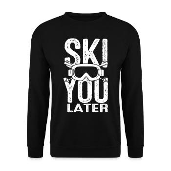 Skiing winter sports ski vacation snow - Unisex Sweatshirt - black - Front - Alina (178cm) & Michal (187cm)