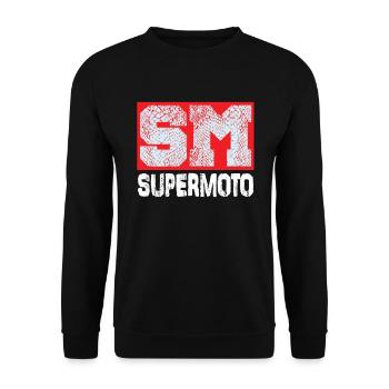Supermoto motorcycle sm motorcyclist biker moped - Unisex Sweatshirt - black - Front - Alina (178cm) & Michal (187cm)