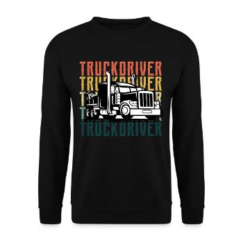 un camion - Sweat-shirt Unisexe - noir - Devant - Alina (178cm) & Michal (187cm)