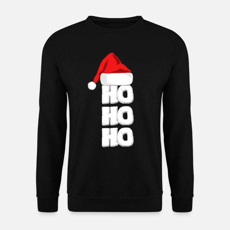 Santa, Santa, Santa, Santa, Weihnachtsmarkt - Unisex Pullover - Schwarz