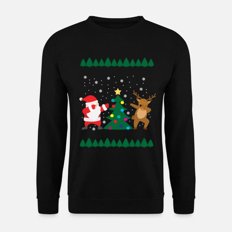 Dabbing Weihnachtsmann Weihnachten Rentier - Unisex Pullover - Schwarz