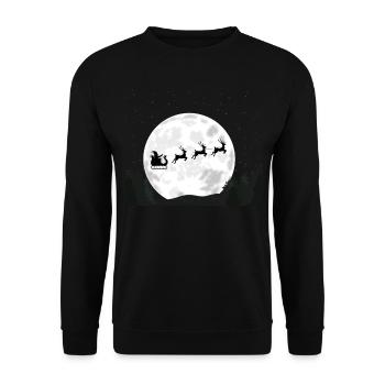 Weihnachtsmann Weihnachten Rentier Weihnacht - Unisex Pullover - Schwarz - Vorne - Alina (178cm) & Michal (187cm)