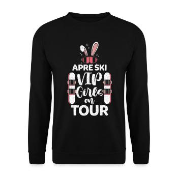 Ski Apres Ski Skier Ski Ski Funny - Unisex Sweatshirt - black - Front - Alina (178cm) & Michal (187cm)