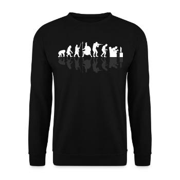 Gamer Evolution Zocker Entwicklung Gaming - Unisex Pullover - Schwarz - Vorne - Alina (178cm) & Michal (187cm)