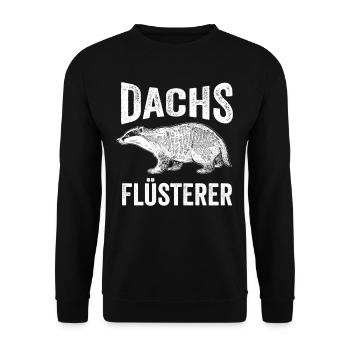 Dachs Flüsterer Dachsliebhaber Geschenk - Unisex Pullover - Schwarz - Vorne - Alina (178cm) & Michal (187cm)