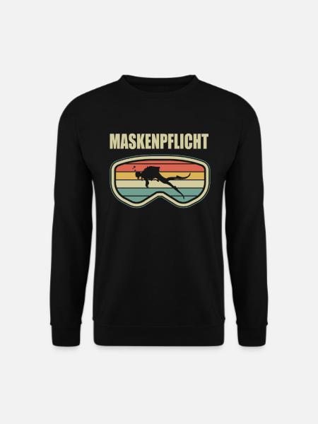 lustige Taucher Tauchen Maskenpflicht Geschenkidee - Unisex Pullover - Schwarz