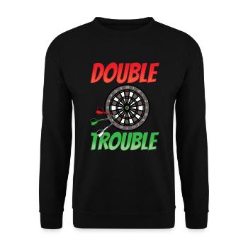 Lustiges Dart Geschenk double trouble Dartboard - Unisex Pullover - Schwarz - Vorne - Alina (178cm) & Michal (187cm)