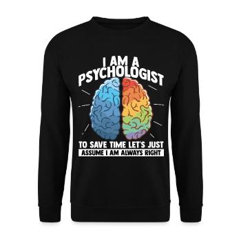 Psychologie Gehirn Psychobilly Freud Therapeut - Unisex Pullover - Schwarz - Vorne - Alina (178cm) & Michal (187cm)