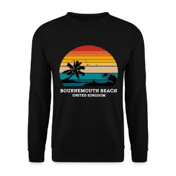 BOURNEMOUTH BEACH UNITED KINGDOM - Unisex Pullover - Schwarz - Vorne - Alina (178cm) & Michal (187cm)