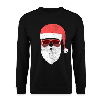 Cooler Weihnachtsmann Weihnachten Geschenkidee - Unisex Pullover - Schwarz - Vorne - Alina (178cm) & Michal (187cm)