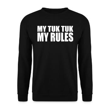 Funny Tee Shirt For Tuk Tuk Owners - Unisex Sweatshirt - black - Front - Alina (178cm) & Michal (187cm)
