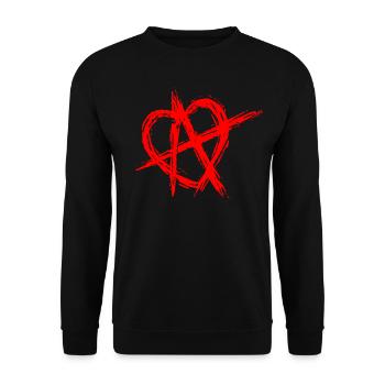 Beziehungsanarchie Symbol RA Relationship Anarchy - Unisex Pullover - Schwarz - Vorne - Alina (178cm) & Michal (187cm)