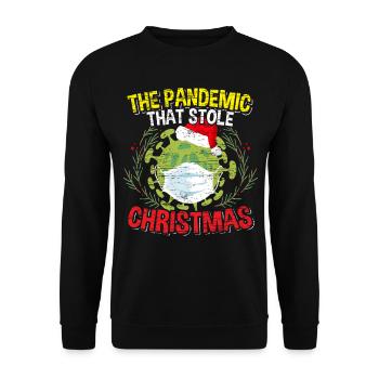Pandemic Christmas 2020 Funny Quarantine Xmas - Unisex Sweatshirt - black - Front - Alina (178cm) & Michal (187cm)
