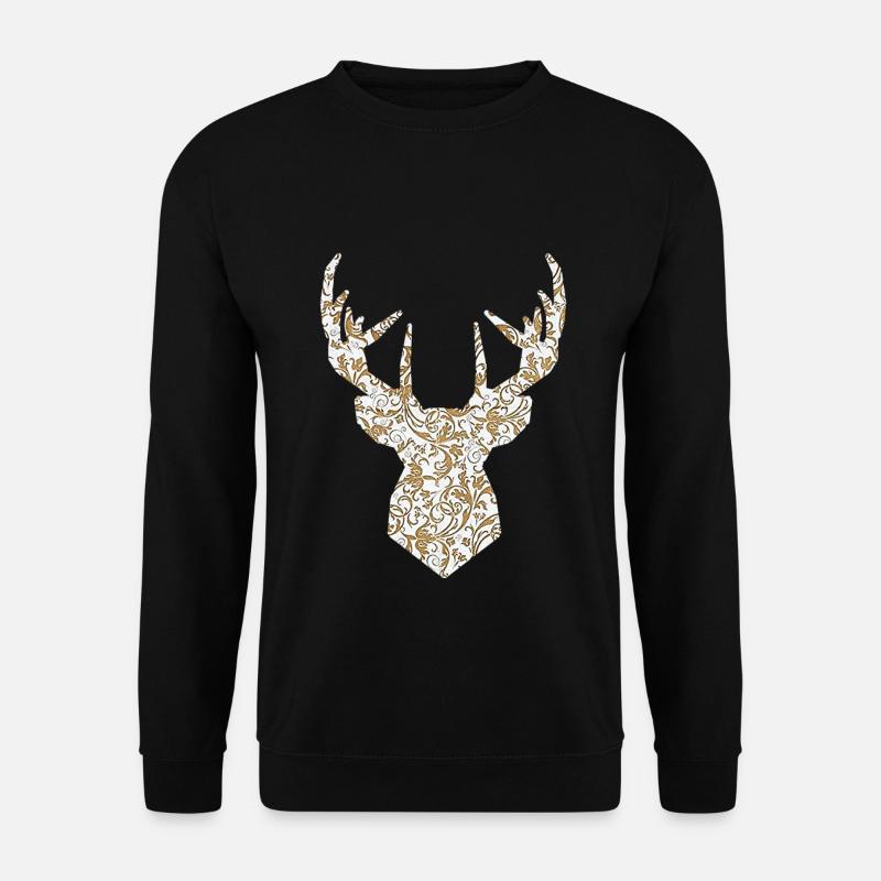 Tête de cerf or - Sweat-shirt Unisexe - noir