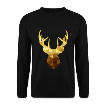 Deer head gold - Unisex Sweatshirt - black - Front - Alina (178cm) & Michal (187cm)