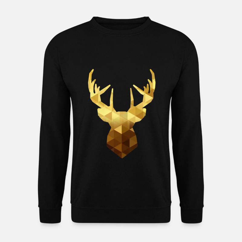 Hirschkopf Gold - Unisex Pullover - Schwarz