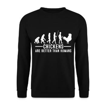 chicken - Unisex Sweatshirt - black - Front - Alina (178cm) & Michal (187cm)