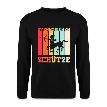 Sternzeichen Schütze - Unisex Pullover - Schwarz - Vorne - Alina (178cm) & Michal (187cm)