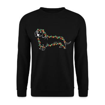 Dachshund Christmas funny dog - Unisex Sweatshirt - black - Front - Alina (178cm) & Michal (187cm)