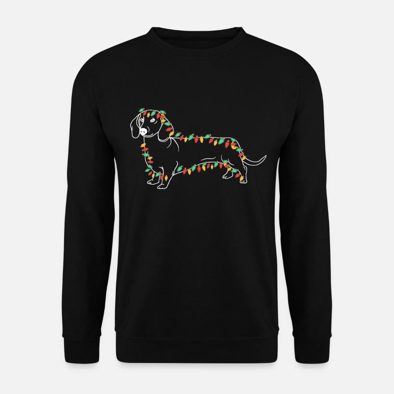 Chien drôle de Noël teckel - Sweat-shirt Unisexe - noir