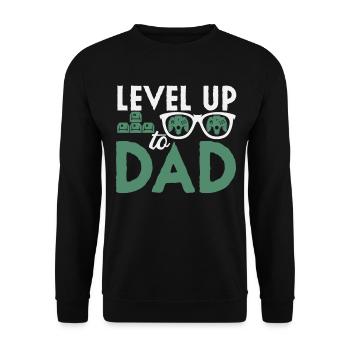 Level up to Gamer Dad - Unisex Sweatshirt - black - Front - Alina (178cm) & Michal (187cm)