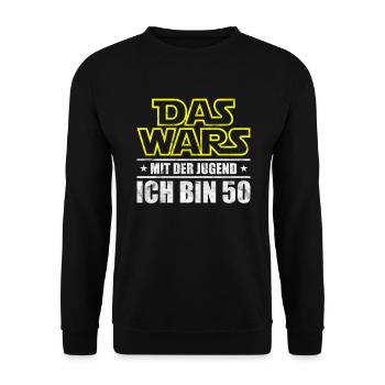 50 Geburtstag das wars mit der Jugend - Unisex Pullover - Schwarz - Vorne - Alina (178cm) & Michal (187cm)