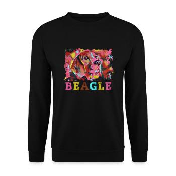 Beagle Mania - Unisex Sweatshirt - black - Front - Alina (178cm) & Michal (187cm)