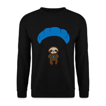 Sloth Paraglider - Unisex Pullover - Schwarz - Vorne - Alina (178cm) & Michal (187cm)