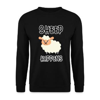Sheep Happens - Sheep Farmer Farmer Farm - Unisex Sweatshirt - black - Front - Alina (178cm) & Michal (187cm)