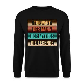Torwart Papa Torhüter Opa Vatertag Fußball Geschen - Unisex Pullover - Schwarz - Vorne - Alina (178cm) & Michal (187cm)