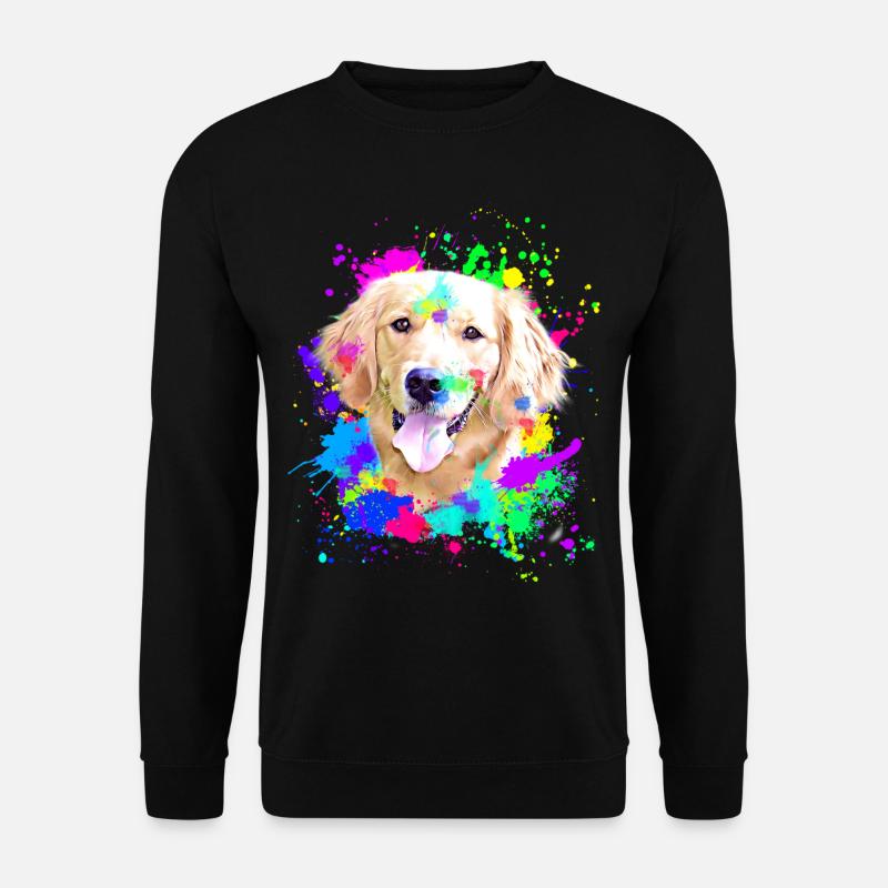 Golden Retriever Splash Art Hund - Unisex Pullover - Schwarz