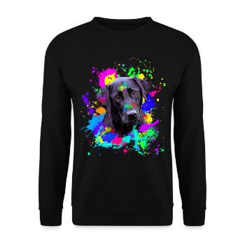 Cute Black Labrador Dog - Unisex Sweatshirt - black - Front - Alina (178cm) & Michal (187cm)