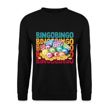Bingo numéro porte-bonheur loto cadeau grand-père grand-mère - Sweat-shirt Unisexe - noir - Devant - Alina (178cm) & Michal (187cm)