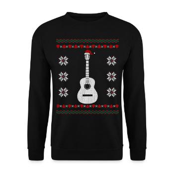 Guitar Ugly Christmas - Unisex Pullover - Schwarz - Vorne - Alina (178cm) & Michal (187cm)