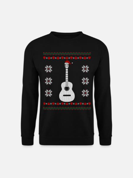 Guitar Ugly Christmas - Unisex Pullover - Schwarz