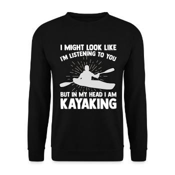 Kayaking canoe paddling kayaking rowing - Unisex Sweatshirt - black - Front - Alina (178cm) & Michal (187cm)