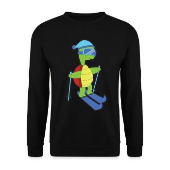 Ski Tier Schildkröte - Unisex Pullover - Schwarz - Vorne - Alina (178cm) & Michal (187cm)