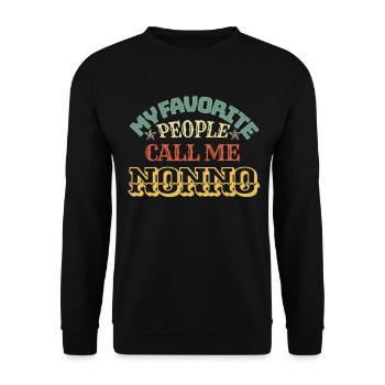 Mes gens préférés m'appellent NONNO - Sweat-shirt Unisexe - noir - Devant - Alina (178cm) & Michal (187cm)
