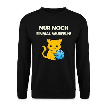 Nur Noch Einmal Würfeln Brettspiel Rollenspiel - Unisex Pullover - Schwarz - Vorne - Alina (178cm) & Michal (187cm)