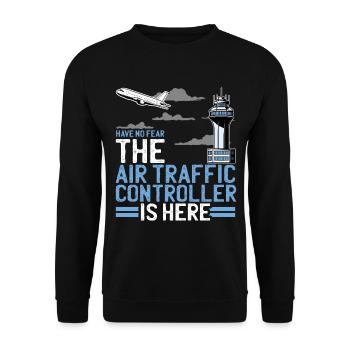Air traffic controller gift - air traffic controller - Unisex Sweatshirt - black - Front - Alina (178cm) & Michal (187cm)