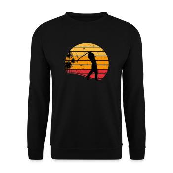 Golfer Golf Vintage Gift Retro Distressed Look - Unisex Sweatshirt - black - Front - Alina (178cm) & Michal (187cm)